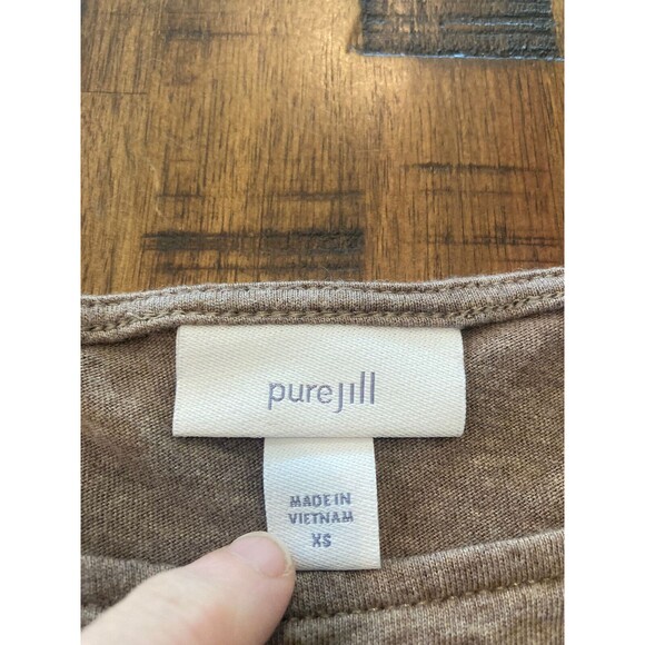 J.Jill Pure Jill Top Womens Size XS Tie Side Brown - Picture 4 of 7